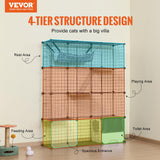 VEVOR Large 4-Tier Cat Cage, 41 x 14 x 55, Detachable Metal Wire Cat Enclosure, with Litter Box Hammock Ramp ladders, Indoor & Outdoor Crate Exercise Place Ideal for Kitty, Small Animals, Black VEVOR