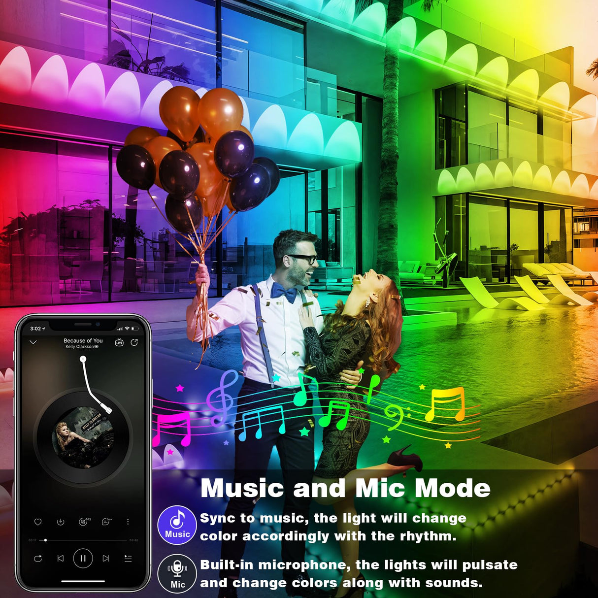 FBZ 150FT Permanent Outdoor RGB Lights - IP67 Waterproof with Smart App Control Remote,DIY Scene Modes, Music Synchronization,Eaves Lights for Garden Decor,Deck,Christmas FBZ