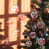 EggSun 36 Sets Christmas Balls Suncatchers Craft Kit for Kids Ornaments Stained Glass Christmas Window Arts and Crafts Kit for Classroom Holiday Projects Home Party Favors Decorations Ages 4 8 12 EggSun