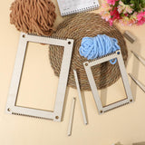 7 PCS Rectangle Weaving Loom Wood Weaving Loom Kit Small Weavings Looms Kit Bookmark Looms with Wooden Stick, Weavings Comb, Crochet Needle for Kids Adults Beginners and Weavinges Lovers Zyghjort