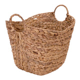 Household Essentials ML-4002 Tall Water Hyacinth Wicker Basket with Handles | Natural, Brown, Natural Household Essentials