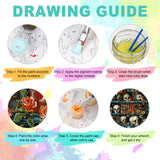 Paint by Numbers Kit for Adults - Halloween Bookshelf Adult Paint by Number Kits on Canvas for Beginner, Skull DIY Acrylic Oil Number Painting for Adults, Perfect for Home Decor Gift 16x16 Inch GEEHEIY