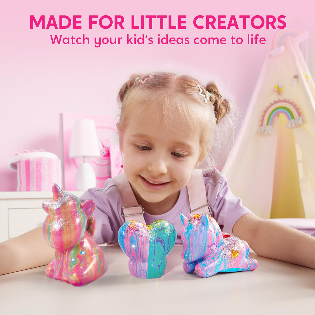 Klever Kits Glow in The Dark Unicorn Pouring Kit- Art and Crafts for Kids Aged 6+ Art Supply Toy, Kids Painting Kit, Unicorn Toy Birthday Gifts for Girls Klever Kits