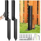 Dukelai 2 Pcs Fence Post Repair Kit,Heavy Duty Fence Post Anchor Kit, Fence Post Repair Stakes for Repair Tilted, Broken Wood Fence Post Dukelai