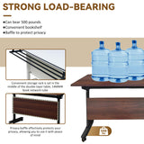 Conference Table, Folding Conference Room Tables With Flip-Top Design, With Caster Rectangular Modular Conference Room Table, for Office Conference Room Training Room 63x24x30in( WxDxH) 6PCS-Walnut HSHBDDM