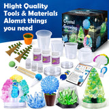 UNGLINGA Crystal Growing Experiment Science Kits for Kids, S.T.E.M Projects Learning Educational Toys Gifts Idea for Boys Girls, Grow 5 Vibrant Crystals Making Kit UNGLINGA