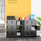 INTERGREAT 9 Door Storage Locker for Employee, Metal Locker for Office, Gym, Shool,Lockable Black Steel Locker with Lock and Card Slot for Home,Garage INTERGREAT