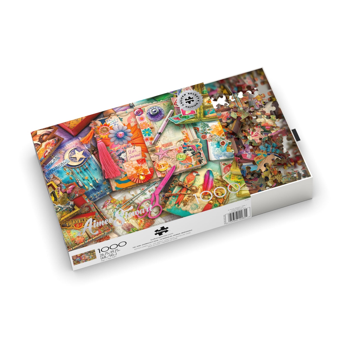 Buffalo Games - Silver Select - Aimee Stewart - The Junk Journaler's Desk - 1000 Piece Jigsaw Puzzle for Adults - Challenging Puzzle Perfect for Game Nights - Finished Size is 26.75 x 19.75