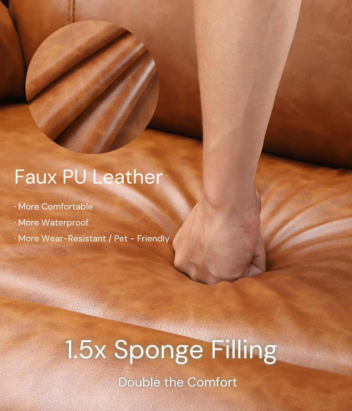 GarveeHome Oversized Recliner Chair - Faux PU Leather Large Manual Recliner for Adults, Exceptional Comfort Lazy Chair with 1.5X Sponge Filling and Easy Recline Mechanism for Relaxation GarveeHome