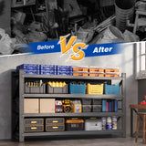 BYNSOE 68" W Storage Shelves 8000lbs Garage Metal Shelving Heavy Duty Garage Shelves Adjustable Storage Shelves for Industrial, Factory, (68" W X 24" D X 63.5" H) BYNSOE