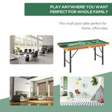 Soozier 55" Portable Folding Billiards Table Game Pool Table for Whole Family Number Use with Cues, Ball, Rack, Chalk, Green HOMCOM