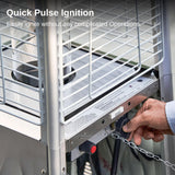 EAST OAK Pyramid Patio Heater, 48,000 BTU Outdoor Heater All Stainless Steel, Quartz Glass Tube Propane Heater for Commercial & Residential, Triple Protection System With Wheels, 2024 EAST OAK