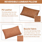 Yaheetech Accent Chair, Living Room Chair Mid Century PU Leather Armchair Lumbar Pillow, Comfy Upholstered Reading Chair Wood Leg Bedroom Brown 2PCS Yaheetech