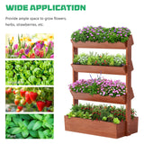 DoCred Vertical Wooden Raised Garden Bed, 4 Tier Garden Planters Freestanding Wood Plant Stand Flower Rack Wooden Planter Box for Plants Herbs Flowers Vegetables Outdoor Indoor Gardening DoCred