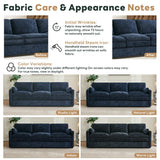 Tbfit 89" Cloud Modern Sofa, Comfy 3-Seater Couch w/Pillows, Pocketed Spring Seats, Plush Foam Cushions, Chenille Fabric Removable Cover, Soft Upholstered Living Room Furniture Home Apartment, Blue Tbfit