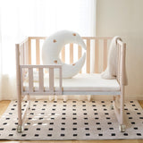 MAMAZING EvoNook 6-in-1 Convertible Mini Crib - Easy Assembly, Portable Folding Baby Mini Crib with Mattress, 100% New Zealand Pinewood, 4 Adjustable Mattress Heights, Washed Nature with Mattress MAMAZING