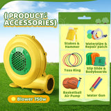 INFLATEFLY Bounce House Big Water Slide for Kids Bouncy House Inflatable Waterslide Bouncy House Water Park Castle with Slip and Slide, Water Sprays, Ball Pit Wet or Dry INFLATEFLY