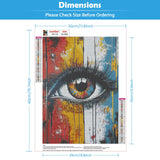 KEYIFA 5D Diamond Art Eye, DIY Diamond Painting Kits for Adults, Round Full Drill, Abstract Diamonds Dots Mosaic Painting, Crystal Gem Arts Craft for Home Wall Decor 12x16 in KEYIFA