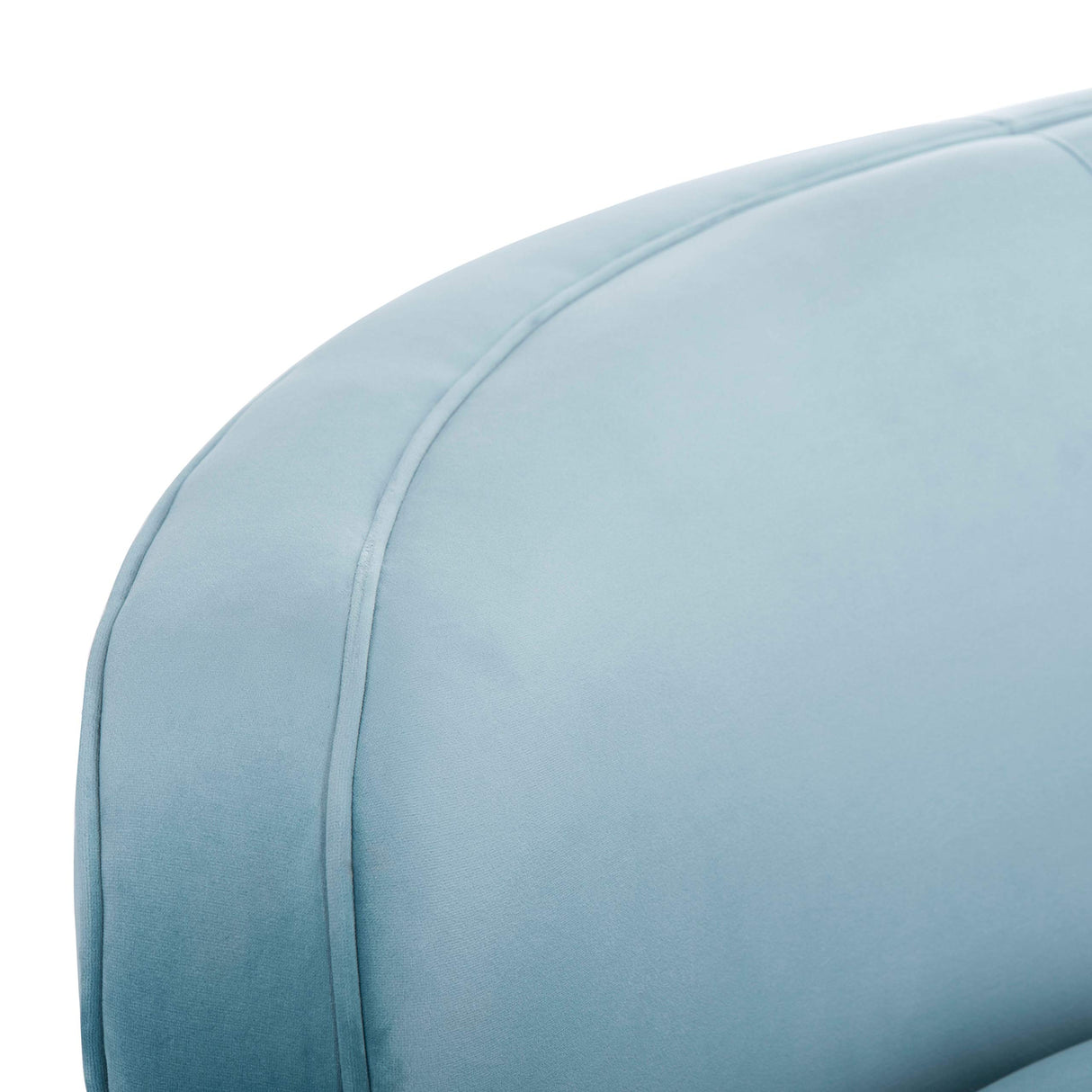 SAFAVIEH Couture Primrose Glam Light Blue Velvet Curved Sofa SAFAVIEH
