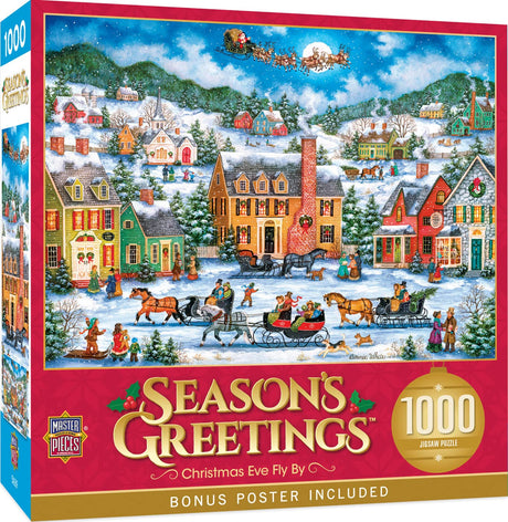 MasterPieces 1000 Piece Holiday Jigsaw Puzzle - Christmas Eve Fly By - 19.25"x26.75" Masterpieces