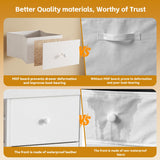 DTK Changing Table Dresser with Clothing Rack and Storage Shelf,3-Drawer Baby Dresser with Changing Table Top,Diaper Changing Station with Waterproof Pad,Mobile Dresser for Nursery,White DTK