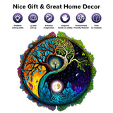 JIGFOXY Wooden Puzzle for Adults, Tree of Life Wooden Jigsaw Puzzles, Unique Zen Shape Puzzles, Christmas Thanksgiving Gifts for Family Friend(S-7.9 * 7.9in-100psc) Jigfoxy