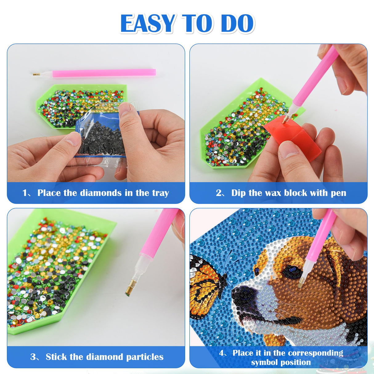 Leixonl Diamond Art Kits for Kids with Framed (7 in) Cartoon Animals DIY Gem Art Painting - Arts & Crafts Gifts for Beginners & Teens (Dog) Leixonl