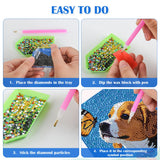 Leixonl Diamond Art Kits for Kids with Framed (7 in) Cartoon Animals DIY Gem Art Painting - Arts & Crafts Gifts for Beginners & Teens (Dog) Leixonl
