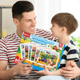 SYNARRY Wooden Vehicle Puzzles for Kids Ages 4-6, 6 Packs 60 PCs Jigsaw Puzzles Preschool Educational Toys Gifts for Children Ages 4-8, Kids Puzzles for 4+ Year Olds Boys Girls, Wood Puzzles Ages 3-10 SYNARRY