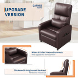 GarveeHome Power Recliner Chair - Heat and Massage, Adjustable Electric Recliner Ergonomic PU Leather Single Sofa, Tall Back, Padded Seat, Home Theater Seating for Living Room GarveeHome