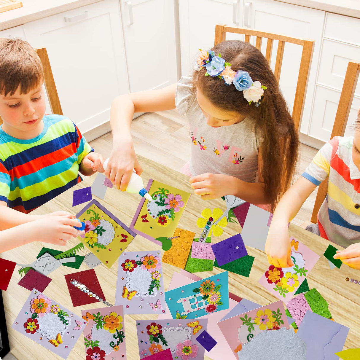 EAJASUCE 8 Pcs Card Making Kits for Kids DIY Handmade Card Making Supplies Art Crafts for Mothers Fathers Day Birthday Gift EAJASUCE