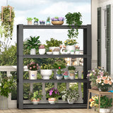 IRONFFICE Storage Shelves,Garage Shelving Units and Storage,4 Tier Metal Shelves,Metal Storage Racks Heavy Duty Load 2000lb,Warehouse,Basement,Black IRONFFICE