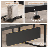 SEDETA 63 Inch Executive Desk, L Shaped Desk with Drawers, Large Office Desk with File Cabinet, Computer Desk with Mobile CPU Stand, Storage Shelves, Power Outlets for Home Office, Gray SEDETA