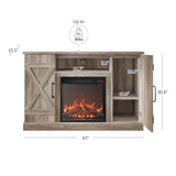 BELLEZE 47" TV Stand with 18" Electric Fireplace Heater & Media Entertainment Center Console Table for TV up to 50" with Open Storage Shelves & Cabinets - Veropeso (Ashland Pine) BELLEZE