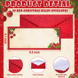 Weekgrat 80 Sets Christmas Stationery Paper with Envelopes 8.5 x 11 Inch Christmas Holiday Paper Envelopes for Holiday Events Notes Invitation Office Weekgrat