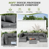 Amopatio Outdoor Cushions for Patio Furniture Replacement, Patio Furniture Cushions, Deep Seat Patio Cushions, Patio Seat Cushions for Outdoor Sectional (Grey) Amopatio