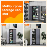 NODHM Metal Storage Cabinets with Lock, 71" Garage Storage Cabinet with 2 Door and 5 Adjustable Shelves, Steel Lockable Tool Cabinets for Home, Office, Gym, Garage NODHM
