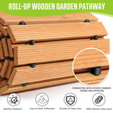 Tatuo 8 FT Wooden Garden Pathway Roll Out Straight Walkway Outdoor Path Wood Flooring Boardwalk Pavers for Garden Backyard Patio Beach Outdoor Wedding Party, 8' L x 17" W(1 Pack) Tatuo