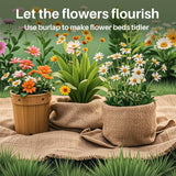 RAINFLOW 13 Ftx19.7 Burlap Roll - Garden Burlap Fabric Roll Burlap Boho Wedding Decor Jute Outdoor Fabric Weed Barrier Burlap Tree Trunk Wrap Farmhouse Table Decor for Crafts Gardening RAINFLOW