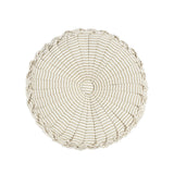 Lush Decor Farmhouse Ticking Stripe Yarn Dyed Pleated Decorative Throw Pillow, 14" Round, Neutral - Round Pillow - Throw Pillows For Bed, Couch, Or Chair Lush Decor