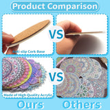 Benvo 8 Pcs Diamond Painting Coasters Kit Mandala Cup Coasters DIY Diamond Art Kits with Diamond Painting Pens, Holders, Cork Base for Beginners Adults and Kids Art Craft Supplies Gift (Mandala B) Benvo