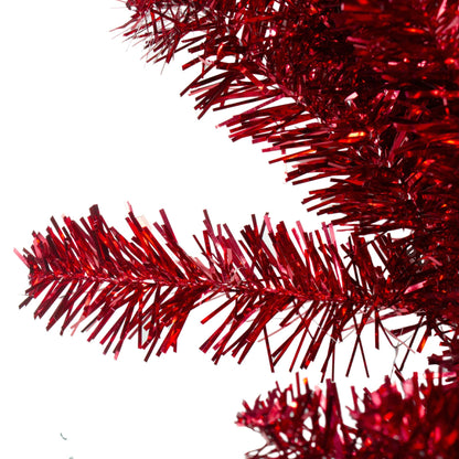 Northlight Metallic Artificial Double Tinsel Christmas Wreath - 24" - Red - Unlit