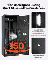 VEVOR 10-12 Gun Safe, Long Gun Cabinet for Rifles and Pistols, Quick Access Rifle Safe with 4 Pistol Pockets and 3 Adjustable Racks, Large Digital Cabinet with Key and Password Lock VEVOR
