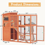 Large Catio Outdoor Cat Enclosure with Weatherproof Roof, 4 Tiers Catios for Cats Patio Outdoor Indoor, Spacious Cat Cage with Resting Rooms, Platforms for Multiple Pet, Kittens & Feral JFHID