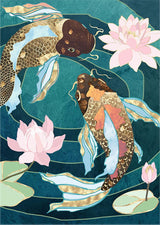 Hestarcul 5D Diamond Painting Kit,Abstract Koi Diamond Art Kits for Adults Round Full Drill,Paint with Diamonds for Gift,Wall Décor Hestarcul