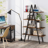 Tribesigns Industrial A-Shaped 4-Tier Bookshelf with Open Display Shelves for Home and Office Tribesigns