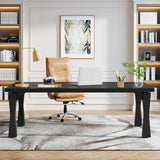 Tribesigns Executive Desk, 71" W x 35" D Large Office Desk, Modern Computer Desk Conference Table Meeting Room Table, Business Furniture for Home Office, Black Tribesigns