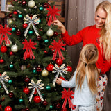 Whaline 10 Rolls 50 Yard Christmas Plaid Burlap Ribbon Rolls 1 Inch Gift Wrapping Ribbon Winter Xmas Decorative Ribbon for DIY Crafts Wreath Bow Making Supplies Whaline