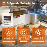 addlon Ceiling Fans with Lights, 42 Inch Low Profile Ceiling Fan with Light and Remote Control, Flush Mount, Reversible, 3CCT, Dimmable, Quiet, Black Small Ceiling Fan for Bedroom Indoor/Outdoor Use addlon