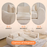 MAXMAXX 102" Cloud Sofa, 4-in-1 Folding Sofa Bed, Floor-Standing Boneless Couch, Futon Sofa Bed for Living Room, Bedroom and Entertainment Room (Beige) MAXMXX